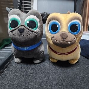 Pug Plush Toy Set - Gray and Yellow